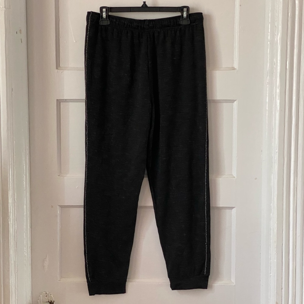 Max Studio Black Drawstring Joggers with Silver Accents Size Large - Picture 9 of 16